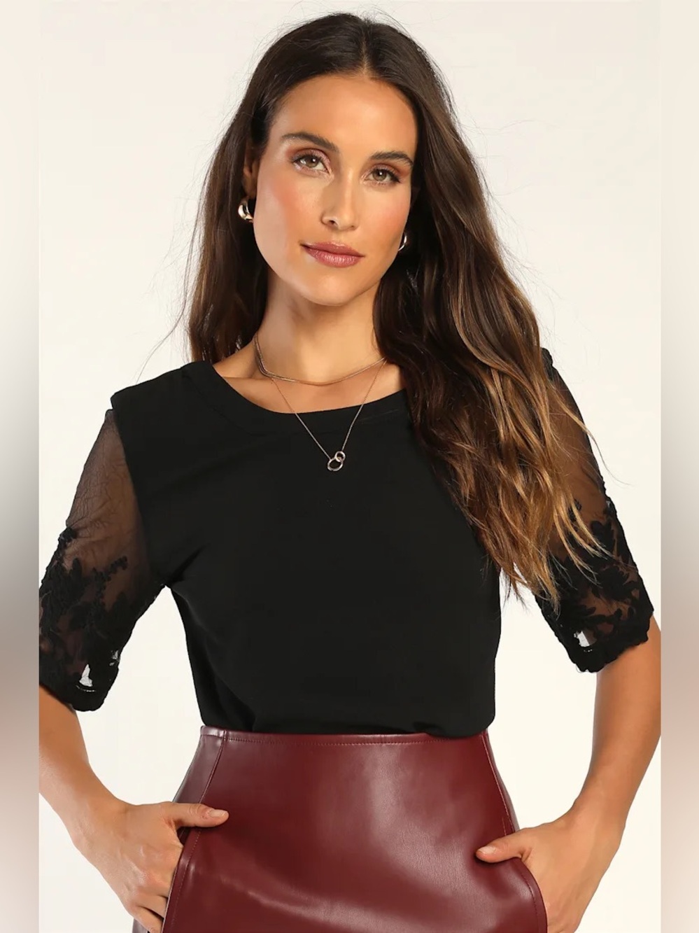 Lulus Lisa Marie Black Embroidered Top